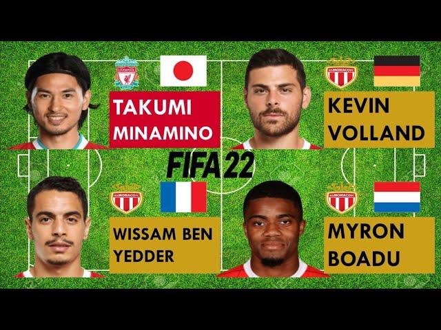 Takumi Minamino vs AS Monaco Centre Forwards(Kevin Volland,Ben Yedder,Myron Boadu)FIFA 22 Comparison