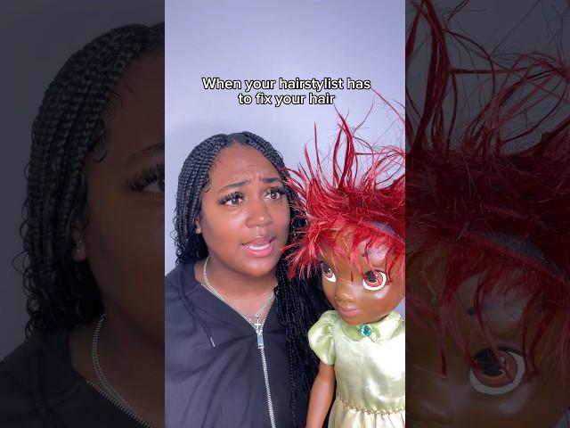When your hairstylist has to fix your hair