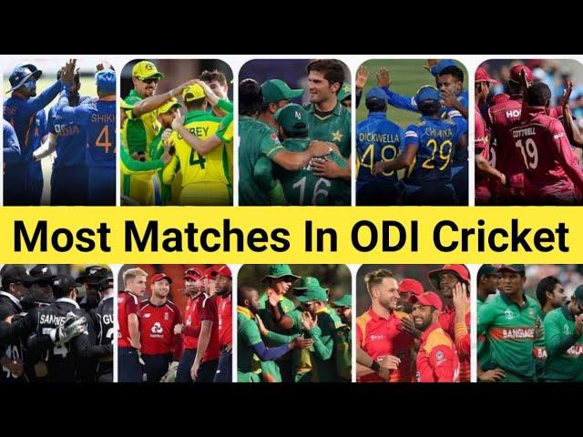 Most Matches In ODI Cricket  Top 10 Team  #shorts #teamindia