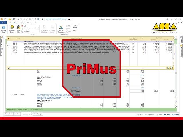 Cost Estimating Software | PriMus | ACCA software