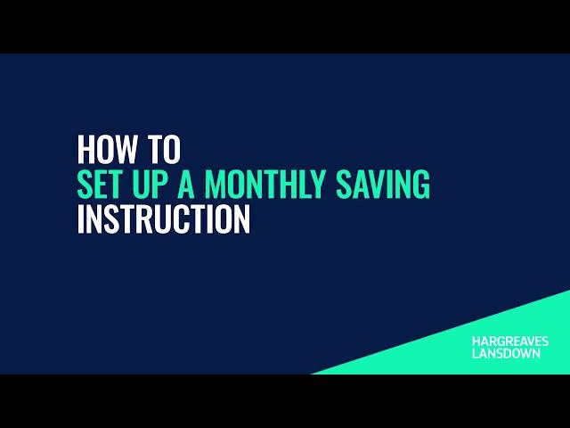 How to set up regular savings