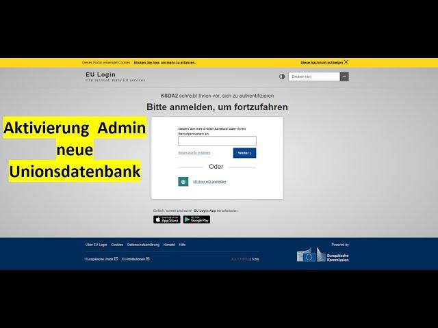 Aktivierung Admin Zugang zur Unionsdatenbank zur Sicherheit der Lieferkette