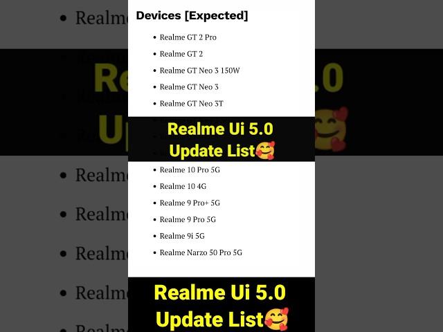 Realme Ui 5.0 Android 14 Update List Here #youtubeshorts#shortsvideo#viral#viralshorts