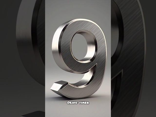 Epic 9 to 0 Steel Countdown | 3D Metal Numbers #countdown #timer #shorts