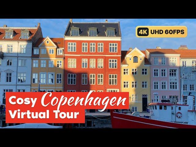 Copenhagen hygge virtual walking tour exploring the harbour and canals in the morning - 4K UHD 60fps