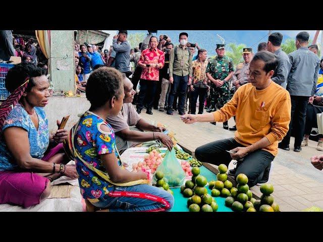 Presiden Jokowi Kunjungi Pasar Pharaa, Jayapura, 7 Juli 2023