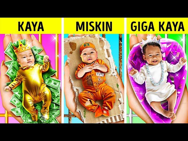 Kaya VS Bangkrut VS Giga Kaya Hamil di Penjara! || Peretasan DIY Lucu oleh 123 GO! CHALLENGE