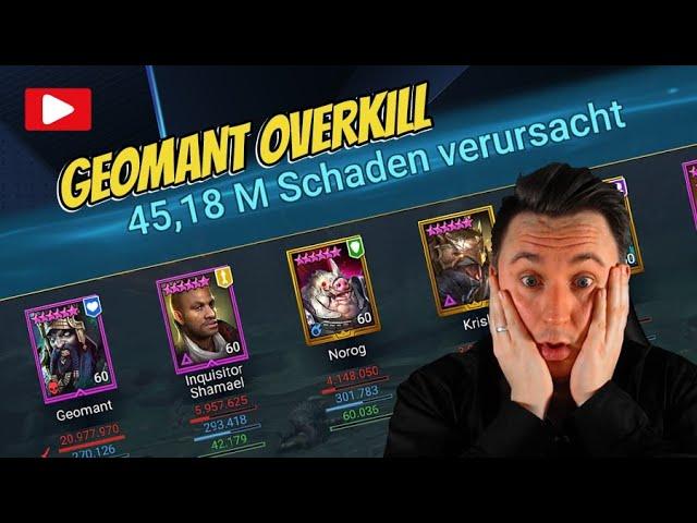 Raid Shadow Legends Hydra Geomant Overkill ! Unglaublicher Schaden! One Key