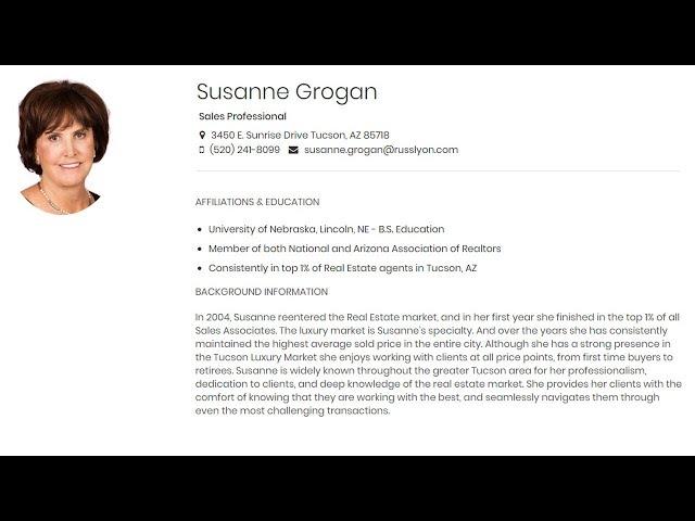 Best Realtor In Tucson AZ - Susanne Grogan