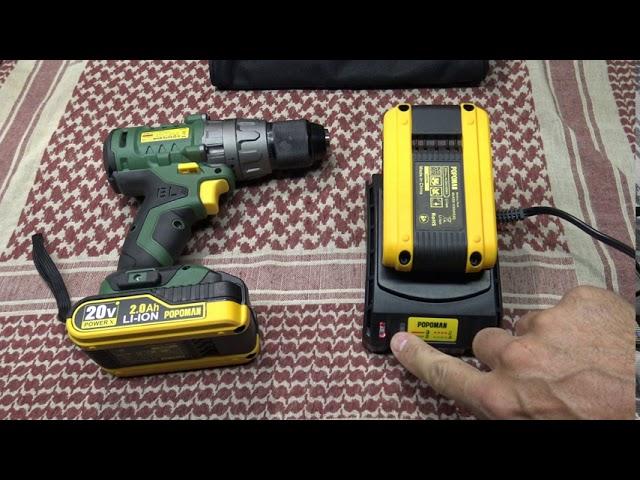 POPOMAN - TECCPO 1/2" BRUSHLESS CORDLESS DRILL KIT