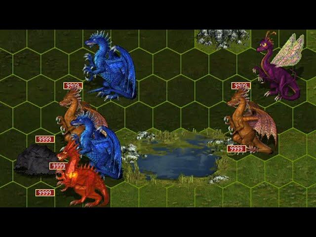 Heroes 3: 9999 x 7 Dragons (Final battle in the map "Unleashing the Bloodthirsty")