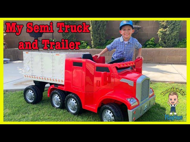 MY SEMI TRUCK and TRAILER from KID TRAX | DOMINICK'S PLAYTIME