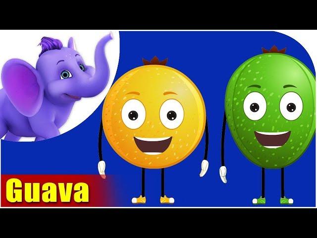 Guava Fruit Rhyme for Children, Guava Cartoon Fruits Song for Kids