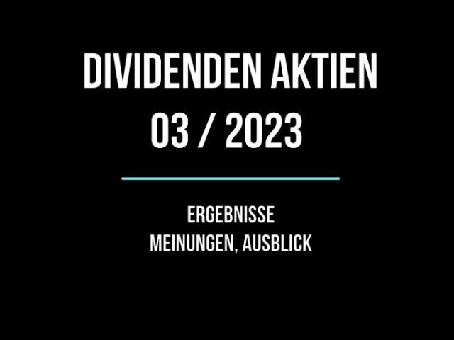 Dividenden Aktien Depot im Monat 03 2023