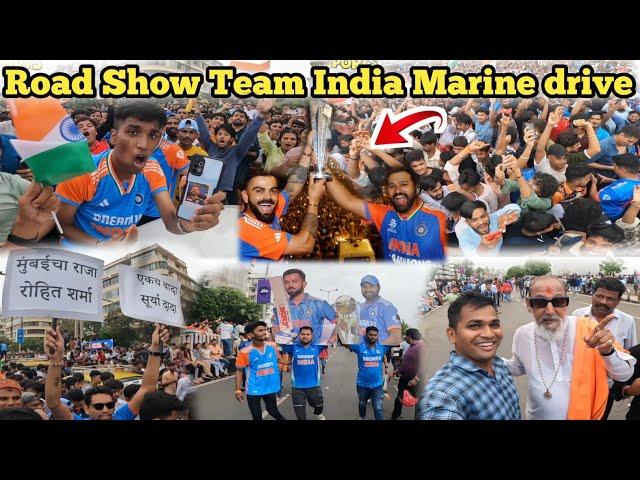 Team India Road Show Marine drive Mumbai l open bus victory parade  l PLD SPORTS VLOG