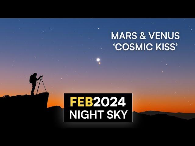 What's in the Night Sky February 2024  Venus Mars Conjunction | SpaceX Starlink