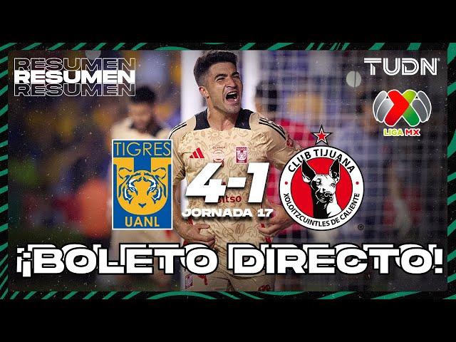 Resumen y goles | Tigres 4-1 Tijuana | CL2024 - Liga Mx J17 | TUDN