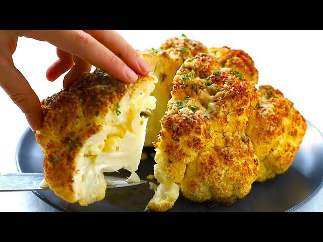 Garlic Butter Whole Roasted Cauliflower Recipe - Easy Recipe