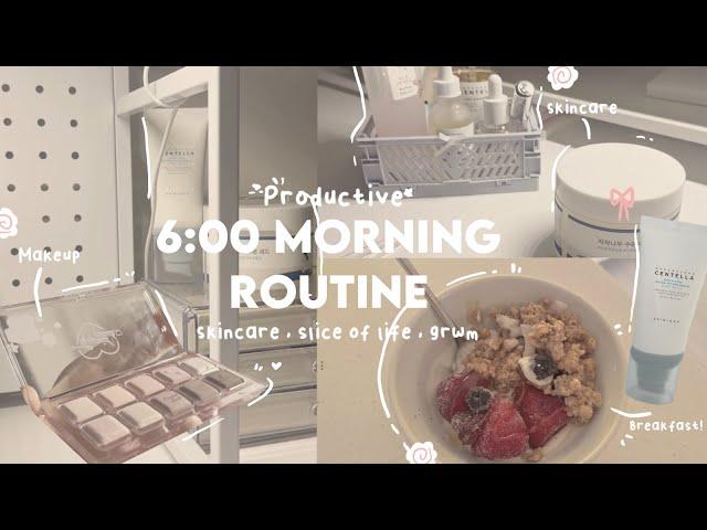 6AM Morning routine ! ⋆౨ৎ˚⟡˖ ࣪   | Skincare , productive morning routine , slice of life