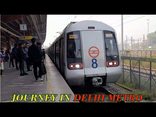 Delhi metro train blue line journey yamuna bank to noida sector 18