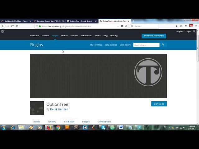 Html to WordPress - part 13  - Option Tree Plugin Installation