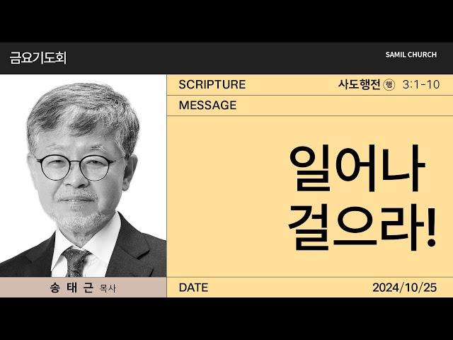 2024년10월25일/금요기도회/사도행전3:1-10/'일어나 걸으라!'