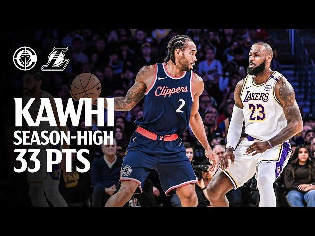 Kawhi Leonard Season-High 33 PTS & 10 REB vs. Lakers Highlights | LA Clippers