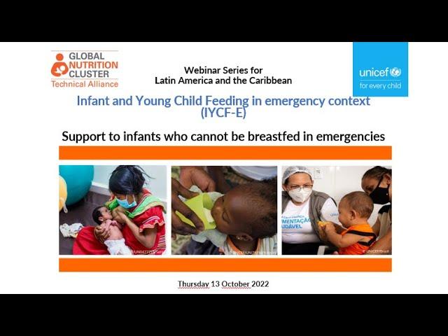 IYCF-E: Support to infants who cannot be breastfed in emergencies