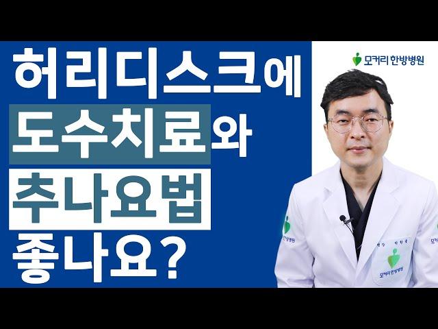 허리디스크에 도수치료 추나요법 좋나요? 어떻게 좋나요? 효과없다는 사람들은 뭐죠?