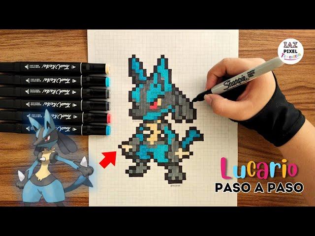 Como pintar a LUCARIO en PIXEL ART – Tutorial paso a paso #lucario #pokemon