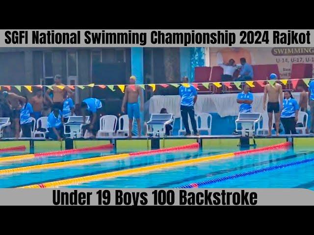 100m Backstroke | SGFI National Swimming Championship 2024 | Rajkot Highlights