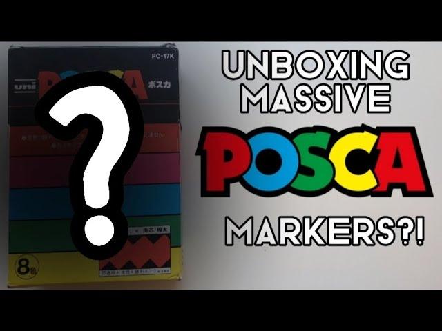 unwrapping a box full of massive POSCA markers?! (asmr/satisfying)