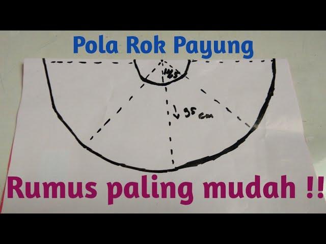 Cara membuat pola ROK PAYUNG #pola