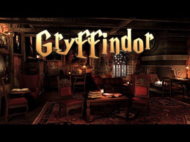 Study In Gryffindor Common RoomHP Asmr Ambience | Magic Spells, Page Turning, Crackling Fire & More