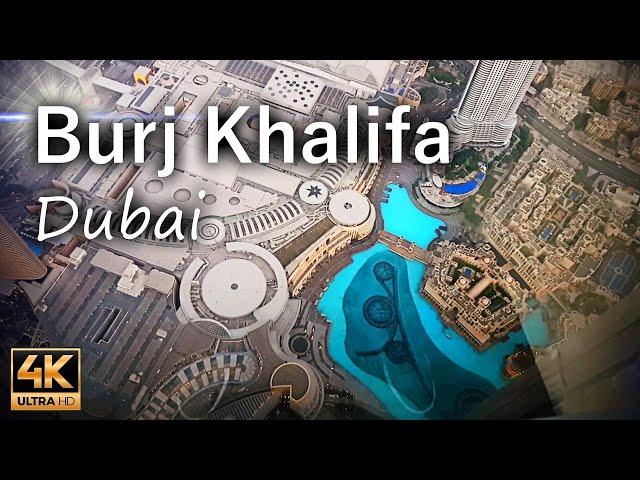 Burj Khalifa At The Top Sky View, Dubai Mall and the surrounding area / Dubai UAE / 4K