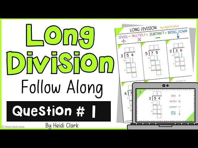 #1 How to do the standard algorithm for long division using Google slides