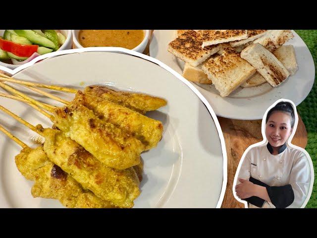 Traditional Thai Chicken Satay Skewer • Homemade Peanut Sauce and Pickle Vegetables|ThaiChef Food