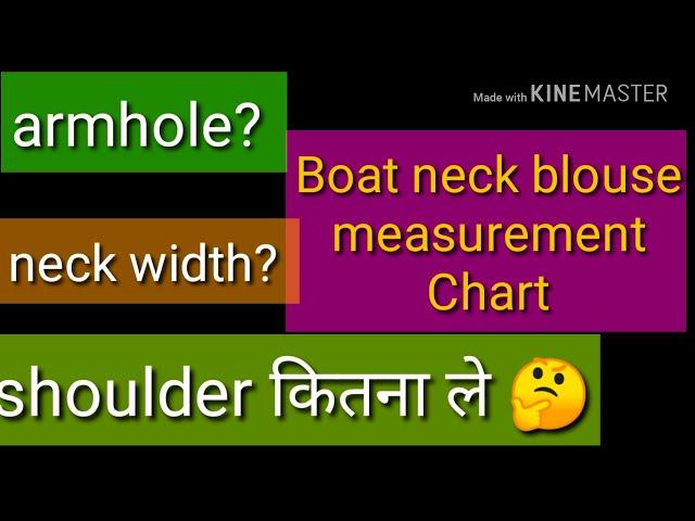 Boat neck blouse measurement chart /Blouse measurement chart