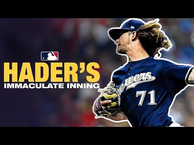 Hader tosses immaculate inning