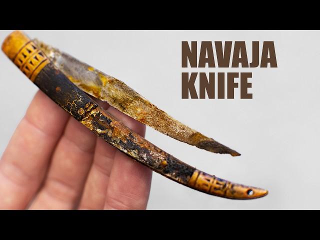 Broken Navaja Pocket Knife Restoration. Horse Bone Scales