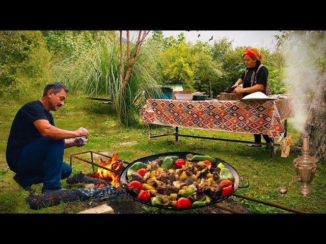 TRADITIONAL AZERBAIJANI CUISINE - Sajichi | Cooking Meat with Pomegranate | Autumn Days