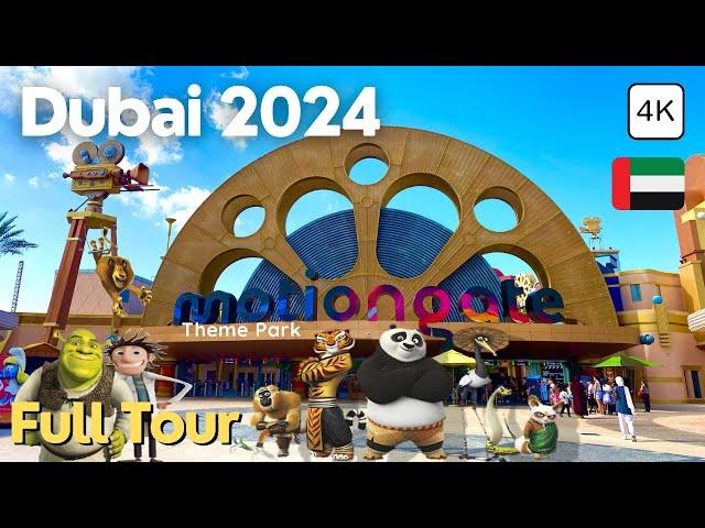 Motiongate Dubai! Rides & Attractions in 2024! SPECTACULAR Movie Theme Park Walking Tour 4K 