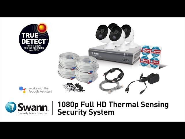 Swann Security System Full HD Thermal Sensing Security Cameras True Detect Google Assistant DVR-4580