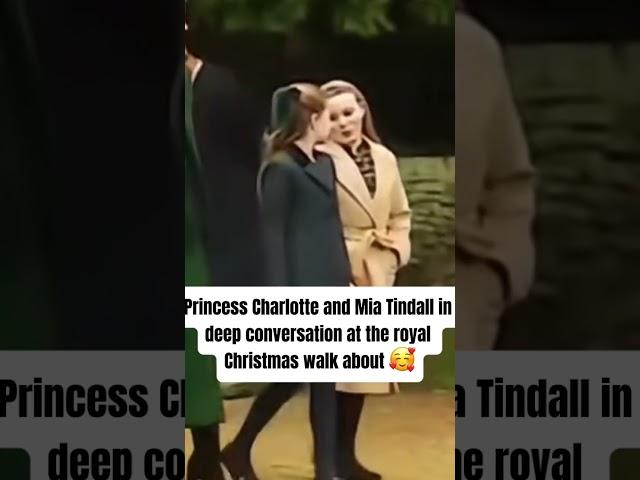 Princess Charlotte and Mia Tindall in deep conversation at the royal Christmas walk about 