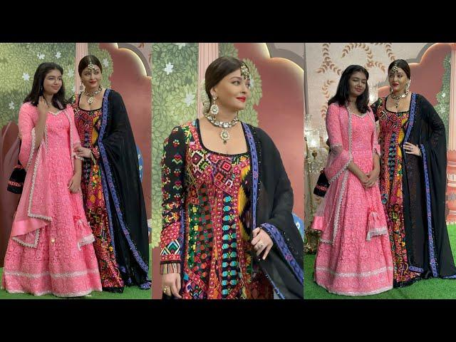 Aishwarya Rai Bachchan Aaradhya Bachchan At anant Ambani Radhika merchant Wedding reception