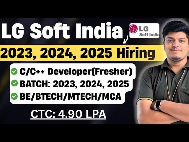LG Soft India 2025, 2024, 2023 Hiring | BE/BTECH/MTECH/MCA | Capgemini Walk in Drive | New Jobs