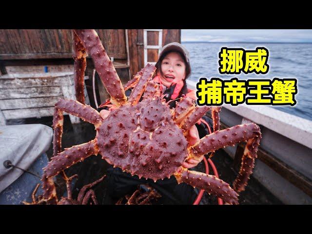 Norwegian king crab fishing, filling a whole fishing boat! Crab cooked in sea water is fresh！