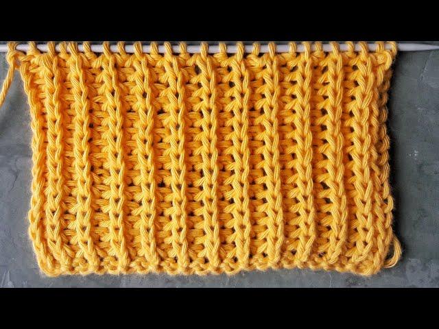 Полупатентная резинка спицами для начинающих / Узор для вязания свитеров, кардиганов, шапок