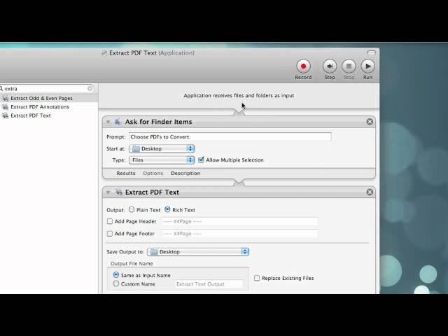 Turn an Automator Workflow into a Droplet Application