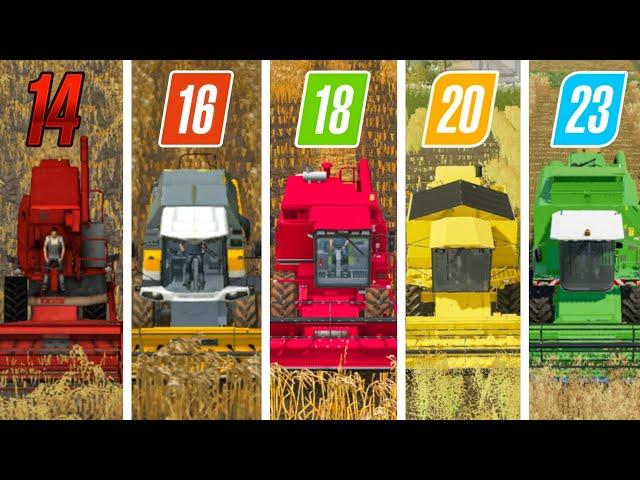 Fs14 Vs Fs16 Vs Fs18 Vs Fs20 Vs Fs23 | Wheat Harvesting With Small Harvester | Timelapse